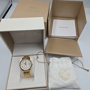 Versace Gold and White Watch